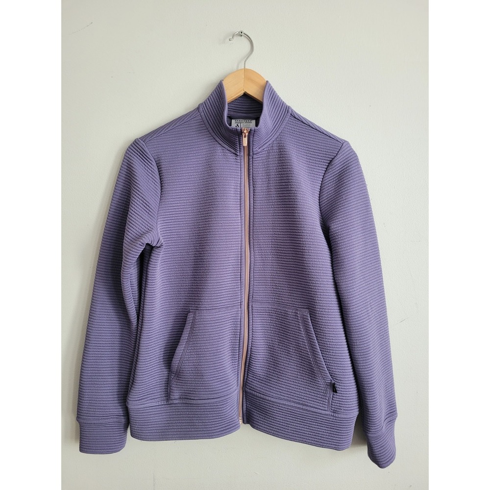 Skechers SKECHCLOUD Hoodless Hoodie For Her Size XS Purple Full‎ Zip Pockets